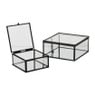 Zwart box glas klein - zwart/transparant - 5x10x10 cm