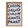 Poster cheers salud - wit/groen - 30x20 cm