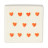 Tegel hartjes - wit/oranje - 10x10x5 cm