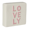 Tegel lovely - wit/roze - 10x10x5 cm