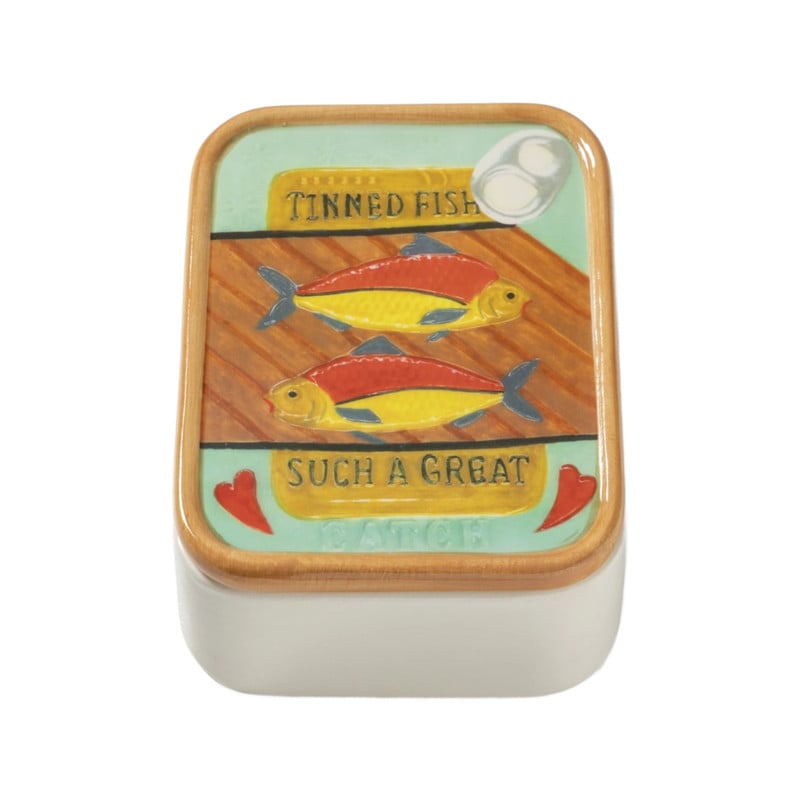 Potje tinned fish - multikleur - 4.8x15.3x10.6 cm