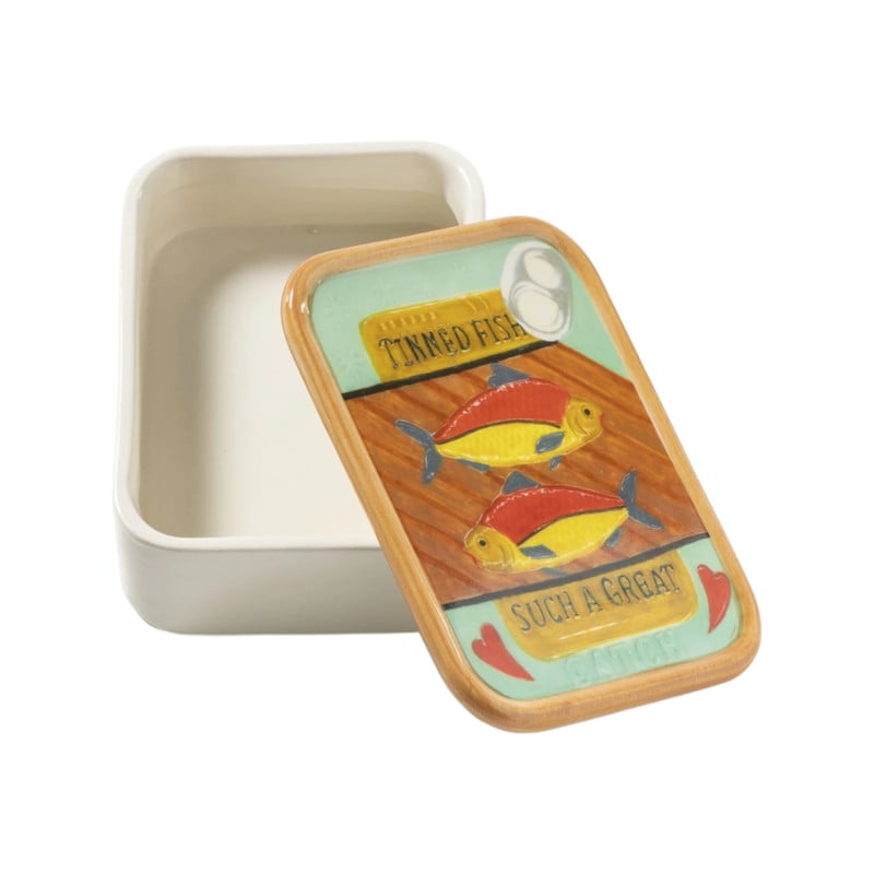 Potje tinned fish - multikleur - 4.8x15.3x10.6 cm