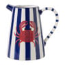 Decoratie vaas krab - blauw/rood - 24.5x25x18.5 cm