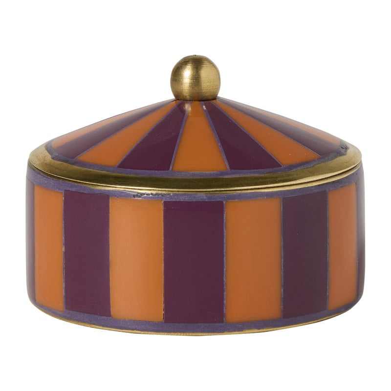 Opbergdoosje middel - paars/oranje - ø7x4 cm