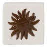 Siertegel zon - wit/bruin - 10x10x5 cm