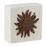Siertegel zon - wit/bruin - 10x10x5 cm