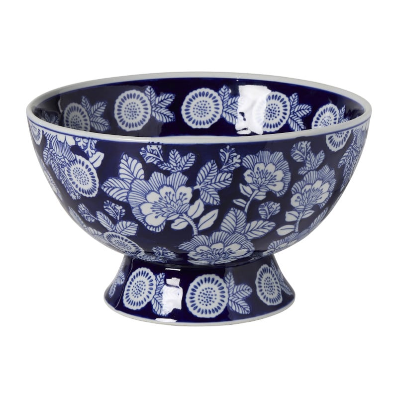 Annemie decoratie schaal - blauw - ø29x17 cm