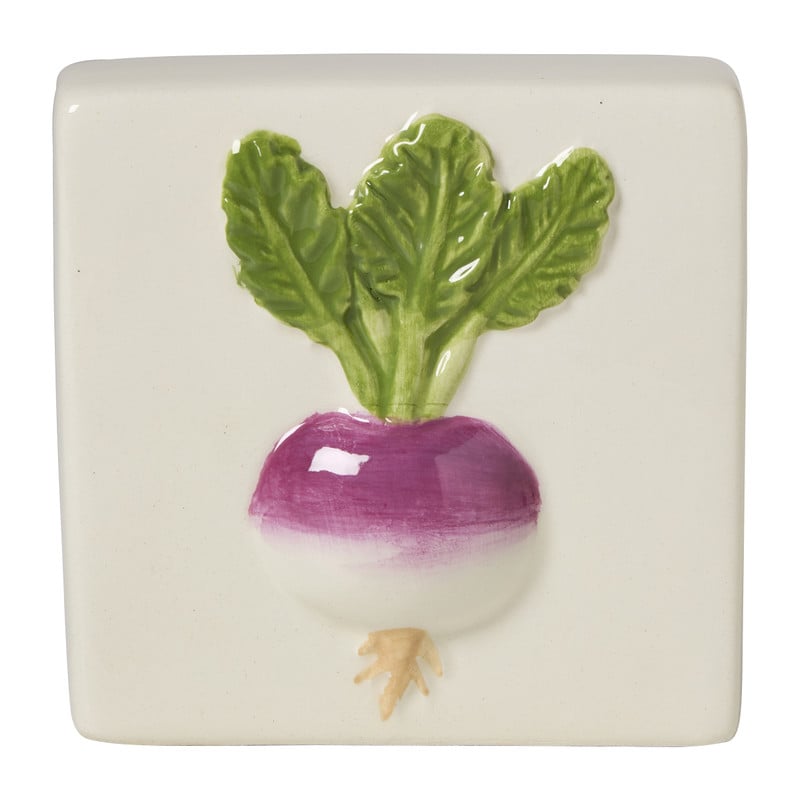 Tegel radijs - wit/multikleur - 10x10x3.5 cm 