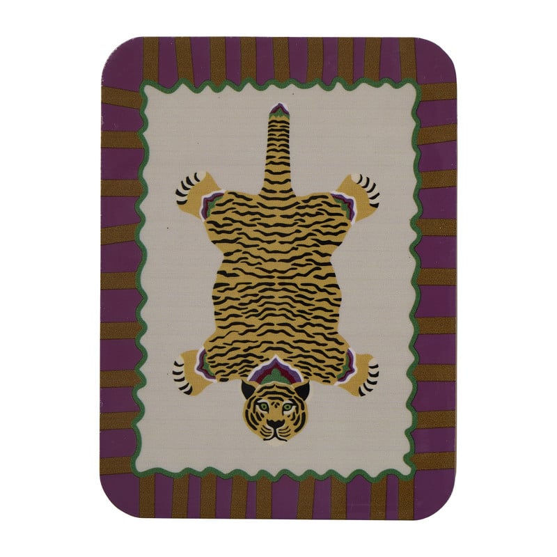 Opbergblikje tijger - multikleur - 6x12x9 cm