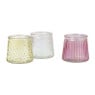 Waxinelichthouder roze - glas - ø8.3x7.3 cm
