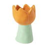 Waxinelichthouder tulp M - oranje/groen - ø8x13.5 cm