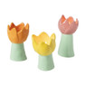 Waxinelichthouder tulp M - oranje/groen - ø8x13.5 cm