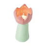 Waxinelichthouder tulp L - roze/groen - ø8x16 cm
