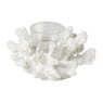 Waxinelichthouder koraal - wit - 7.5x14x12 cm
