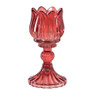 Waxinelichthouder tulp - bordeauxrood - ø7.8x14 cm