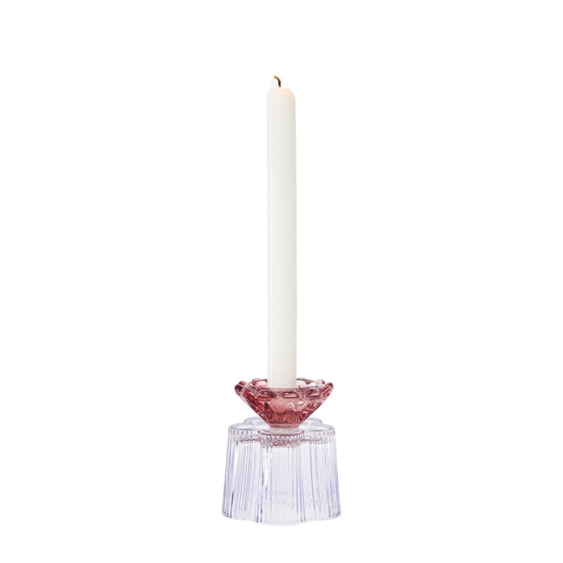 Waxinelichthouder bloem multikleur - diverse varianten - ø7.6x9.7 cm