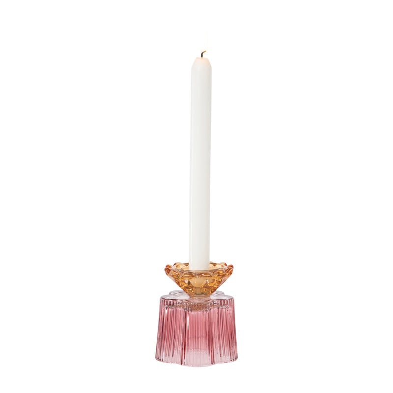 Waxinelichthouder bloem multikleur - diverse varianten - ø7.6x9.7 cm