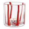 Waxinelichthouder streep - rood - ø10x10 cm