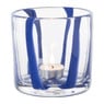 Waxinelichthouder streep - blauw - ø10x10 cm