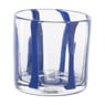 Waxinelichthouder streep - blauw - ø10x10 cm