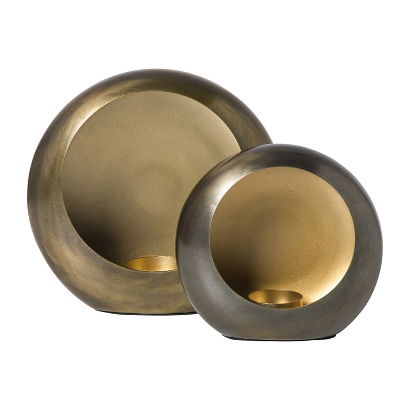 Waxinelichthouder brons - klein - 16x15x7.5 cm