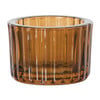 Waxinelichthouder ribbel - bruin - ø5.5x3.7 cm