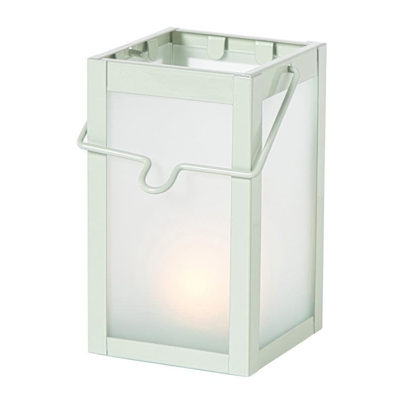 Mini windlichtje - groen/grijs - ø8x14 cm - diverse varianten