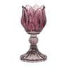 Waxinelichthouder tulp - donkerrood - ø7.8x14 cm
