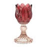 Waxinelichthouder tulp - rood/roze - ø7.8x14 cm