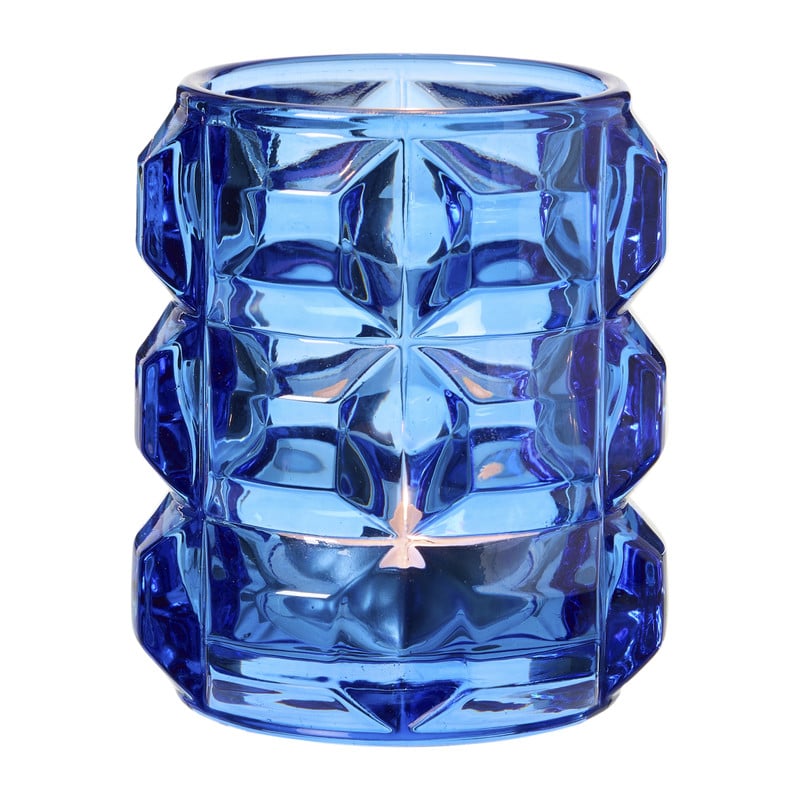 Waxinelichthouder bollen glas - diverse varianten - ø7.8x9.3 cm
