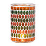Waxinelichthouder mozaïek - oranje/groen - ø10x15 cm