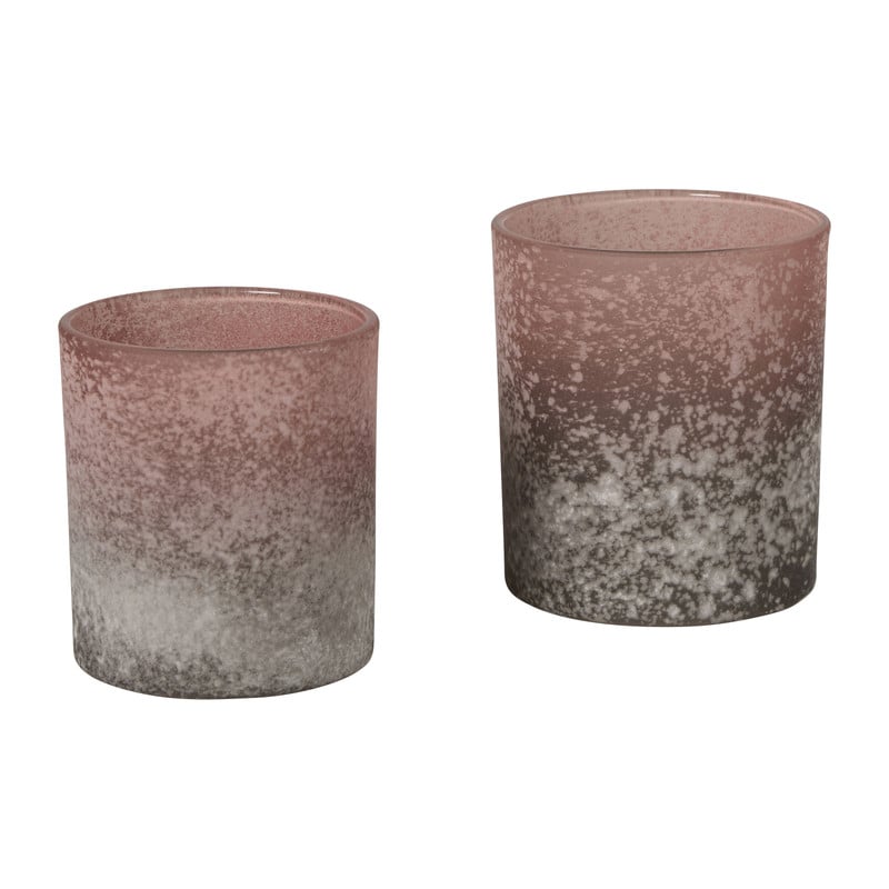 Waxinelichthouder faded klein - roze - ø8x9 cm