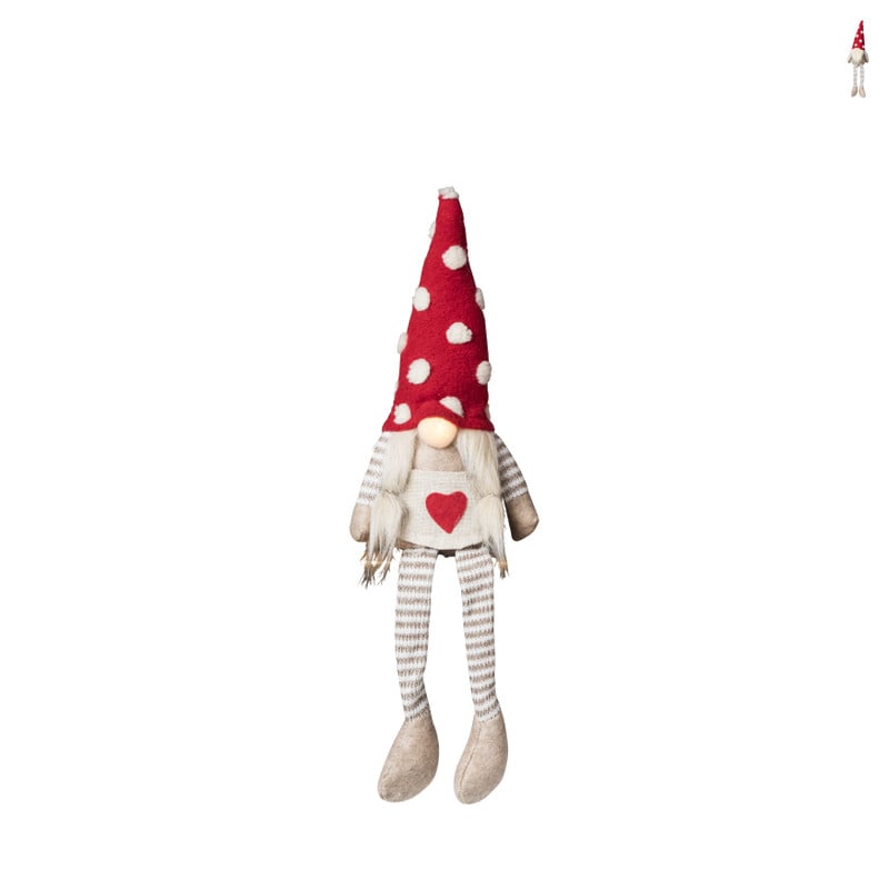 Knuffel Gnome met led - diverse varianten - 43x12x10 cm