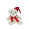Knuffel beer met kerstmuts - 13 cm - diverse varianten