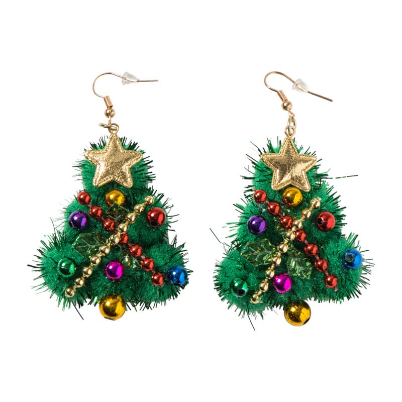 Oorbellen kerstboom - multikleur
