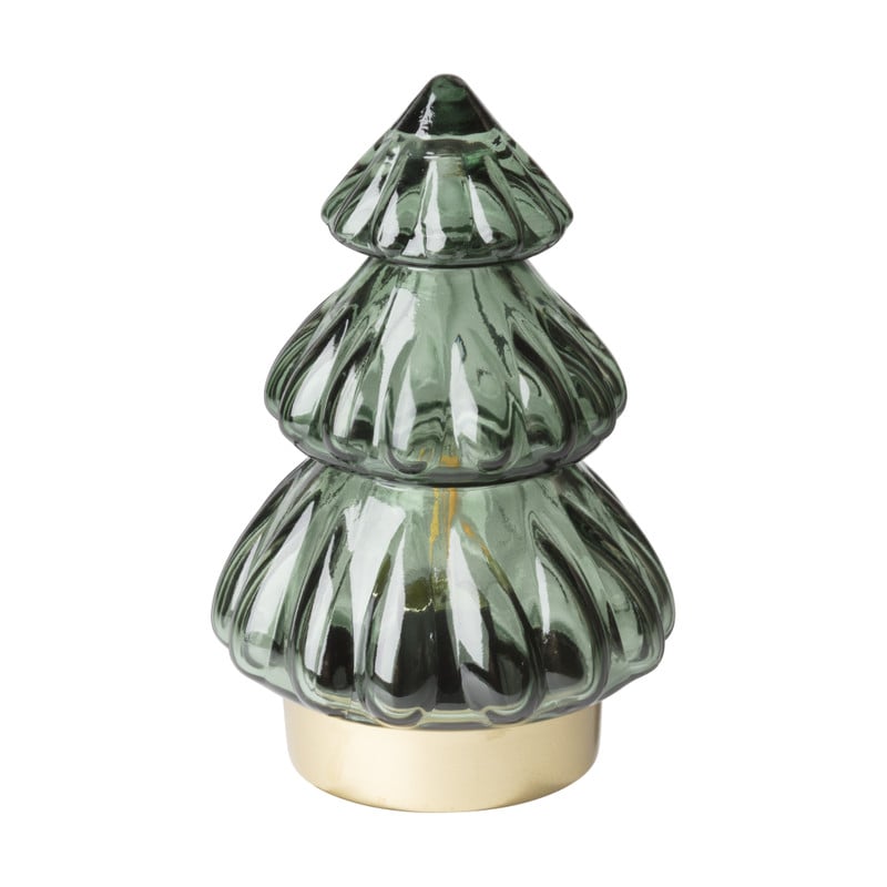 Lamp kerstboom - groen - ⌀12x18.5 cm