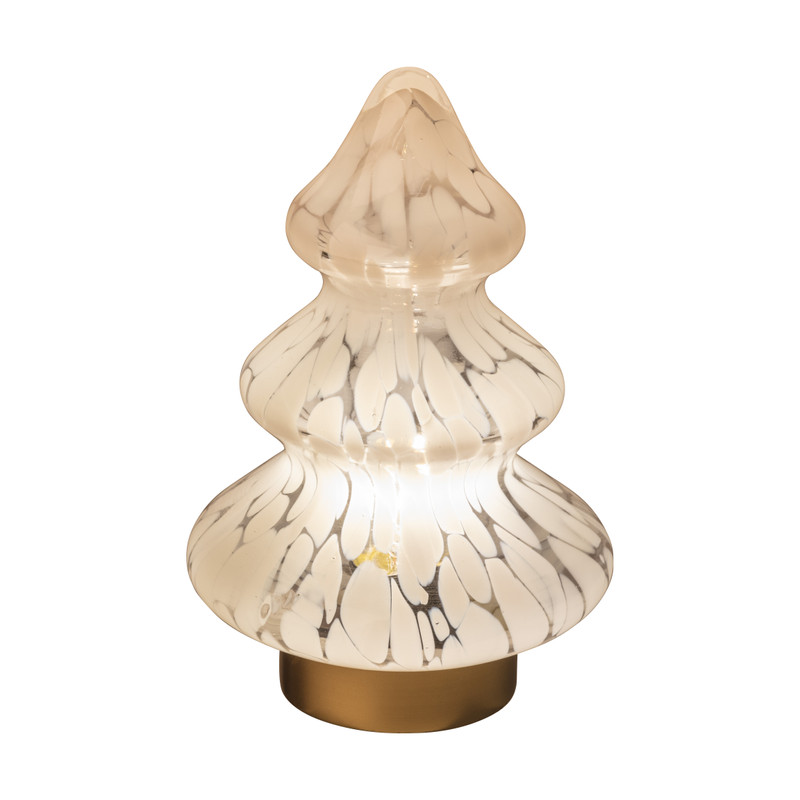 Lamp kerstboom - wit - ⌀14x22 cm