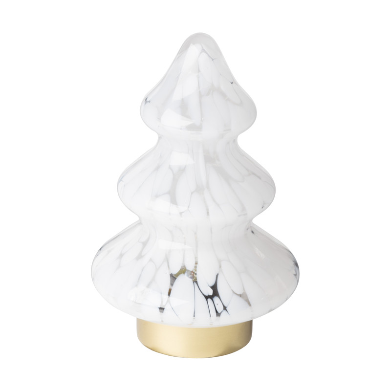 Lamp kerstboom - wit - ⌀14x22 cm