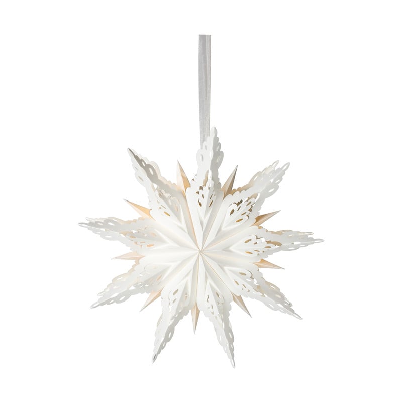 Papieren sneeuwvlok met licht - wit - ⌀45 cm