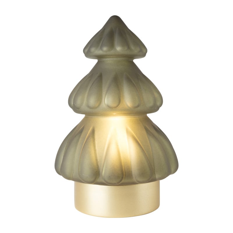 Kerstboom lamp - groen - 12x12x18.5 cm
