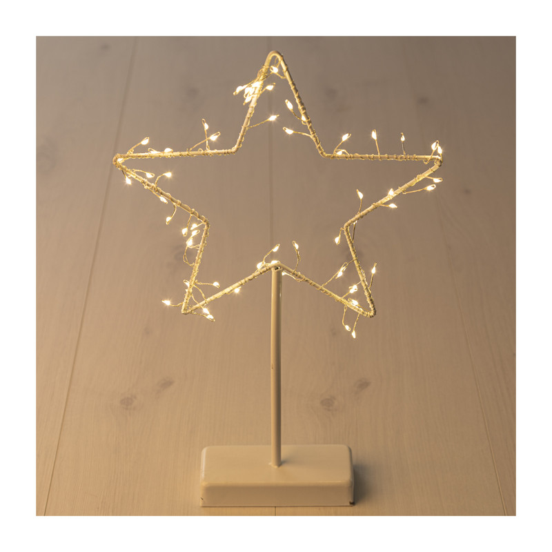 Decoratie lamp ster - wit - 38 cm