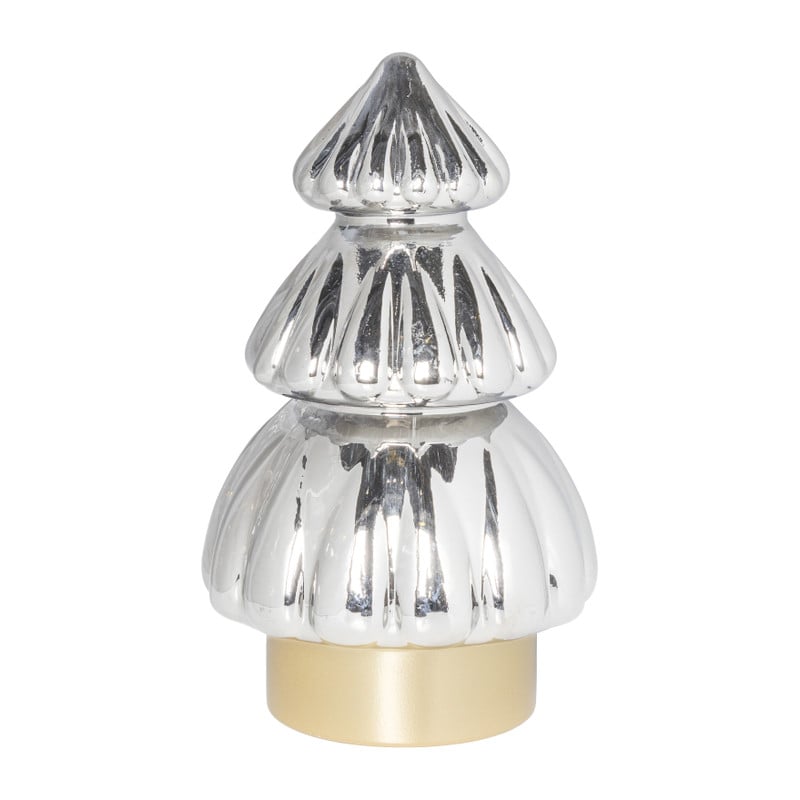 Kerstboom lamp - grijs - 13.5x13.5x20 cm