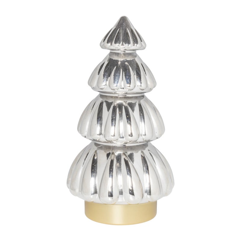 Kerstboom lamp - grijs - 16.5x16.5x29.5 cm