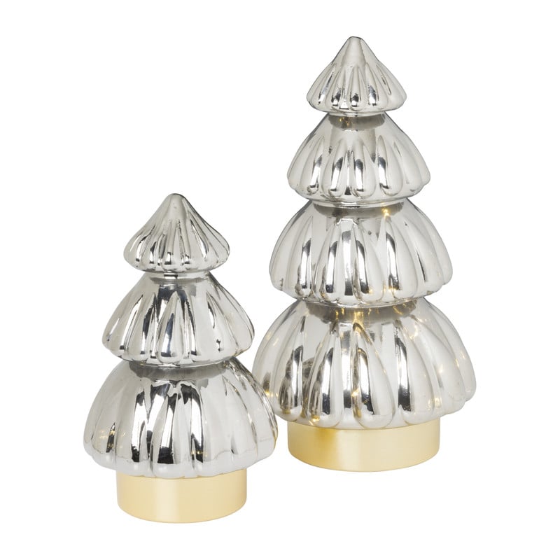 Kerstboom lamp - grijs - 16.5x16.5x29.5 cm