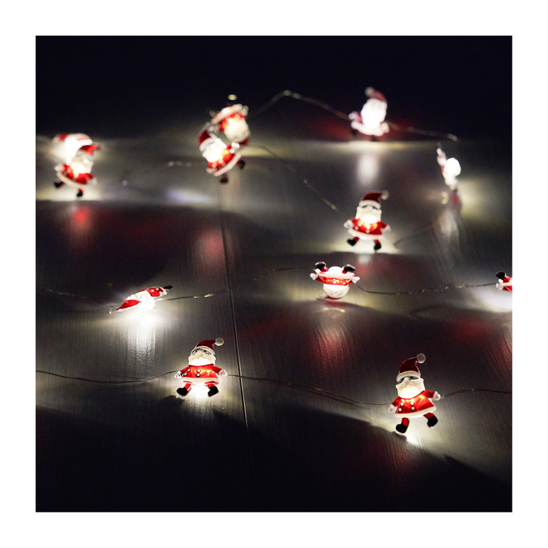 Kerstverlichting kerstman - warm wit - 20 lampjes - 2.2 meter