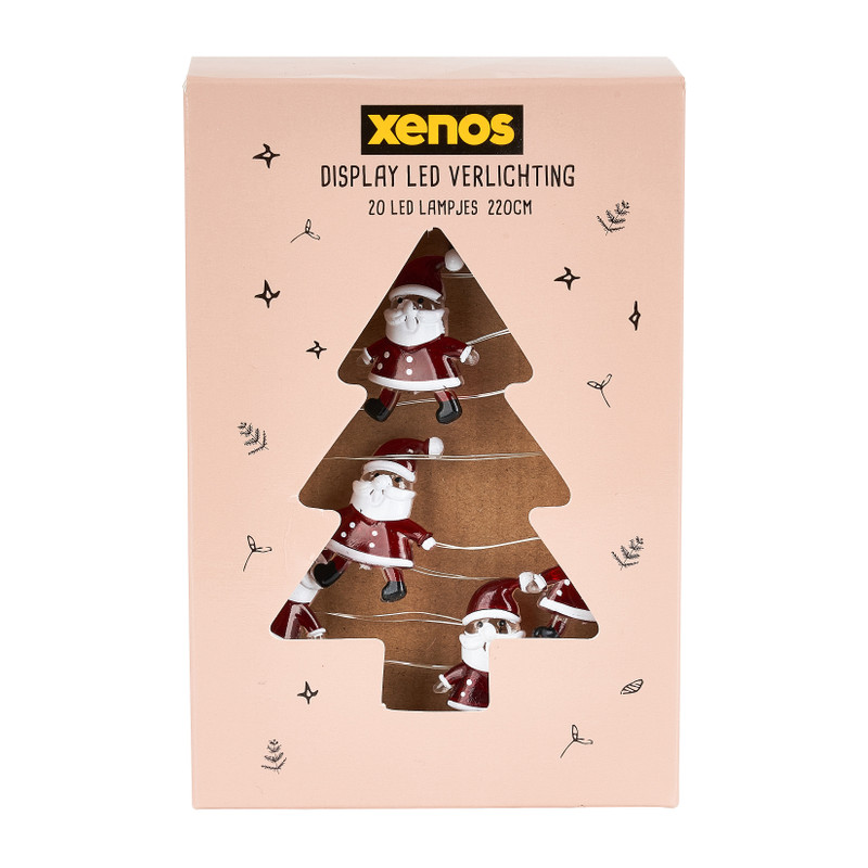Kerstverlichting kerstman - warm wit - 20 lampjes - 2.2 meter