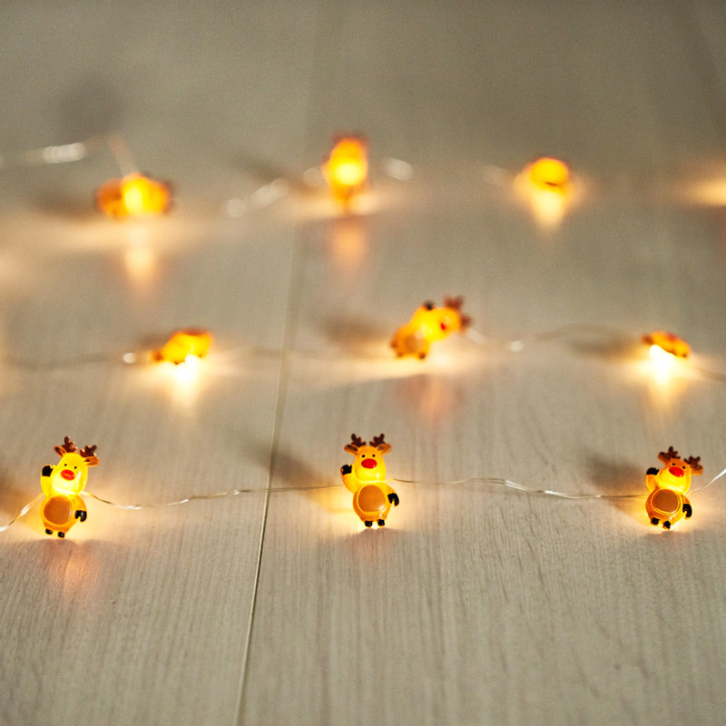Kerstverlichting rendier - warm wit - 20 lampjes - 2.2 meter