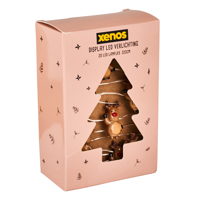 Kerstverlichting rendier - warm wit - 20 lampjes - 2.2 meter