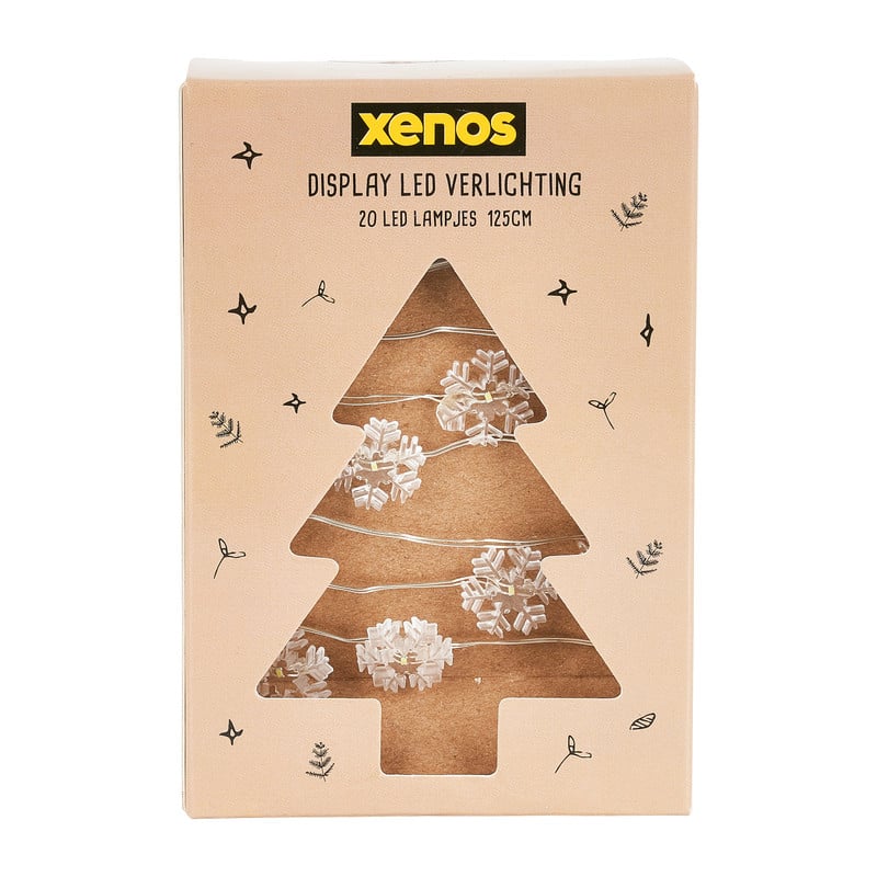 Kerstverlichting sneeuwvlok - koud licht - 20 lampjes - 1,25 meter