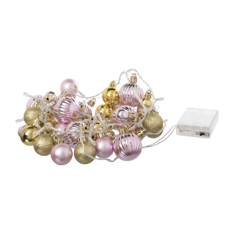 Lichtslinger met kerstballen - 20 LED - 210 cm